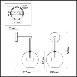 Odeon light 4640/12WL L-VISION ODL21 331 золотой/прозрачный Бра с выкл LED 12W 4000K BUBBLES BUBBLES  - 2 купить